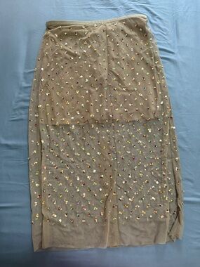 J. Crew Gray Mesh Skirt with Multicolor Sequin Detail NWOT